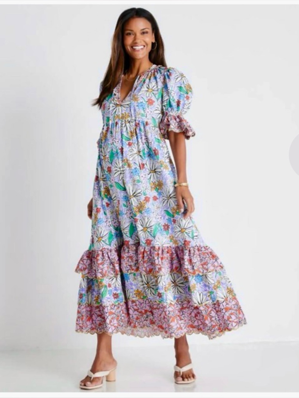 NWT Celia B Brenda Cotton Floral Maxi Dress